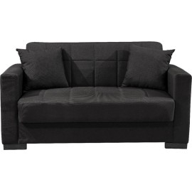 ספה דו מושבית נפתחת למיטה + כריות דגם נורית שחור