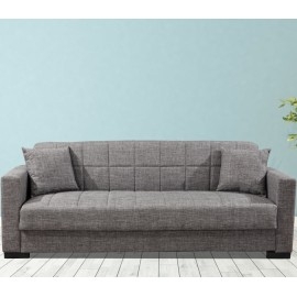 עוד עלספה תלת מושבית הופכת למיטה + 2 כריות דגם נורית אפור
