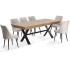 שולחן פינת אוכל מפואר מלבנית נפתחת עד 4 מטר עם 4 פתיחות + 6 כסאות דגם מאיה