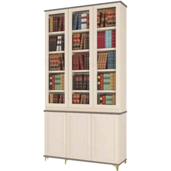 ספריית קודש מפוארת 3 דלתות סנדוויץ דגם דוד במה ללא מגירות