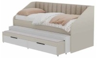 מיטת נוער משולשת עם גב מיטה מרופד + 2 מגירות דגם פיאנו