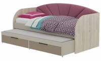 מיטת נוער כפולה עם גב מיטה מרופד + 2 מגירות דגם סמיילי