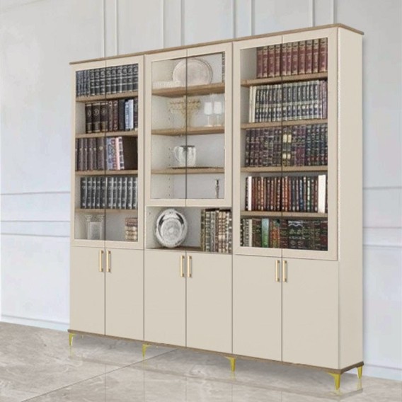 ספריית קודש סנדוויץ 6 דלתות דלת אמצעית 3/4 חלק תחתון פתוח דגם איתמר