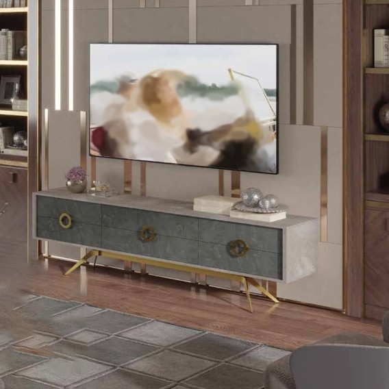 מזנון 6 מגירות רגל בצבע זהב דגם ונוס