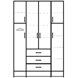 ארון בגדים חריטה 4 דלתות עם 6 מגירות דגם 669-1 ר.א ריהוט