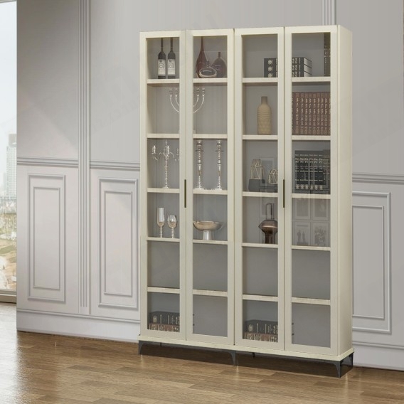 ספריית קודש סנדוויץ 4 דלתות ארוכות זכוכית דגם שאול