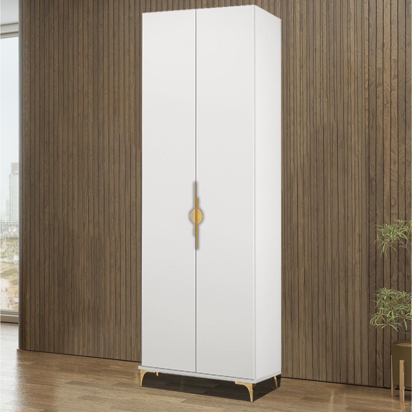 ארון בגדים 2 דלתות דגם אביה כולל במה