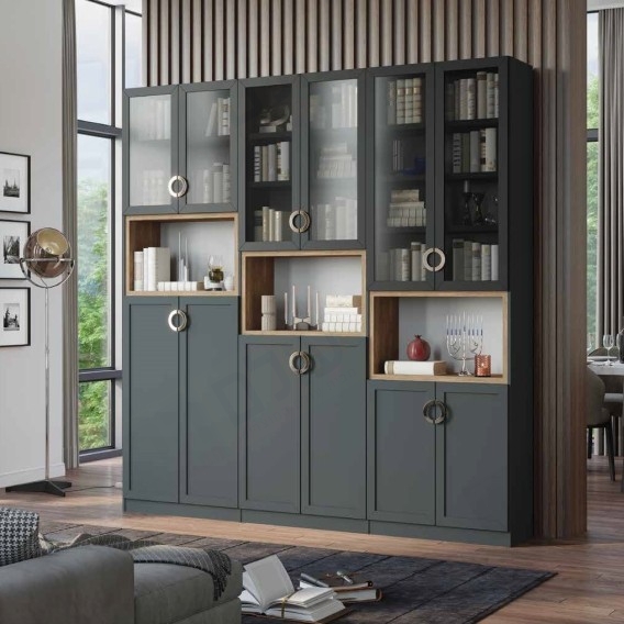 ספריית קודש מודרנית 6 דלתות דגם סקיצה 41