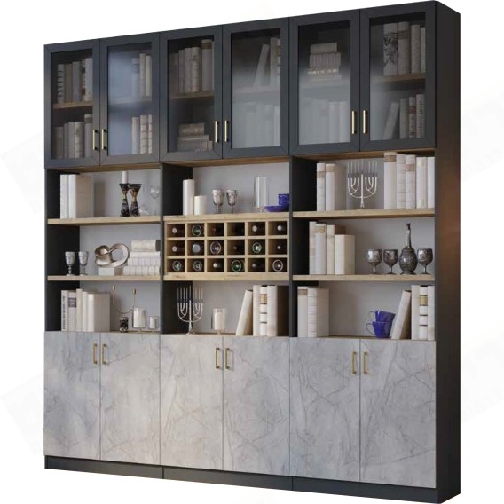 ספריית קודש מודרנית 6 דלתות דגם סקיצה 42