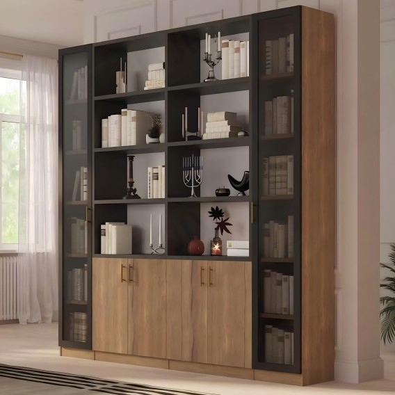 ספריית קודש מודרנית 6 דלתות דגם סקיצה 44