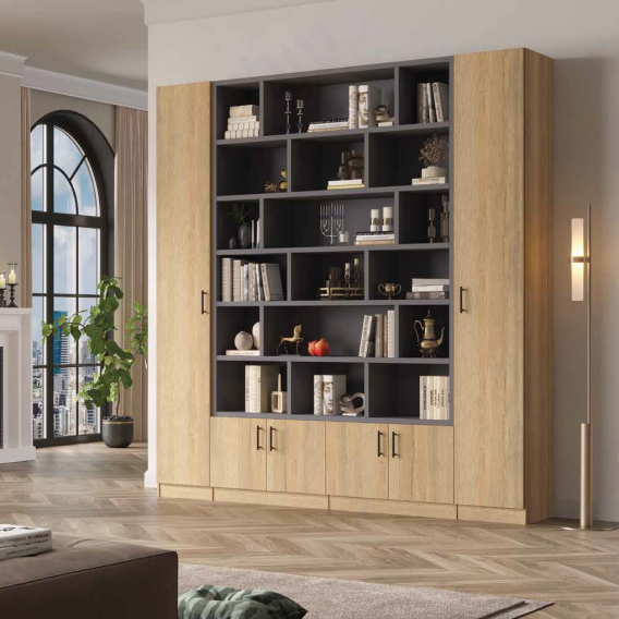 ספריית קודש מודרנית 6 דלתות דגם סקיצה 33