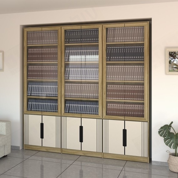 ספריית קודש מפוארת 6 דלתות עם חריטה בדלתות דגם עטרת 0385 ר.א ריהוט