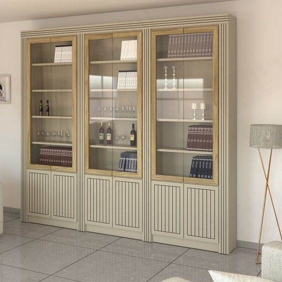 ספריית קודש מפוארת 6 דלתות עם חריטה בדלות דגם שלום S132 ר.א ריהוט