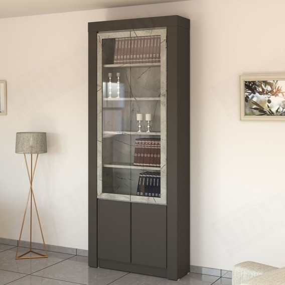 ספריית קודש מפוארת 2 דלתות עם דלתות מזכוכית דגם שלום S114 ר.א ריהוט