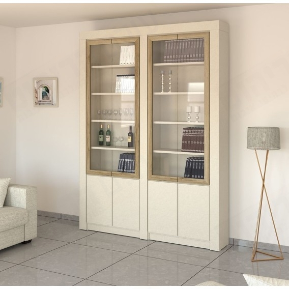 ספריית קודש מפוארת 4 דלתות עם דלתות מזכוכית דגם שלום S115 ר.א ריהוט