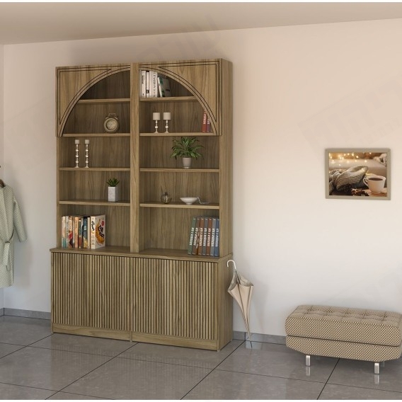 ספריית קודש מפוארת 4 דלתות עם חריטה בדלתות דגם 674-1 ר.א ריהוט