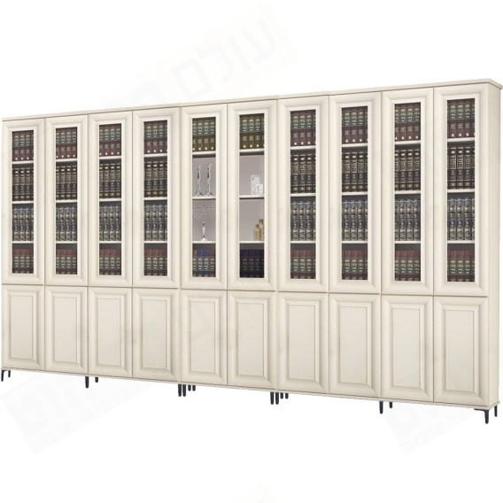 ספריית קודש סנדוויץ' 10 דלתות 3 חלקים דגם המלך שלמה