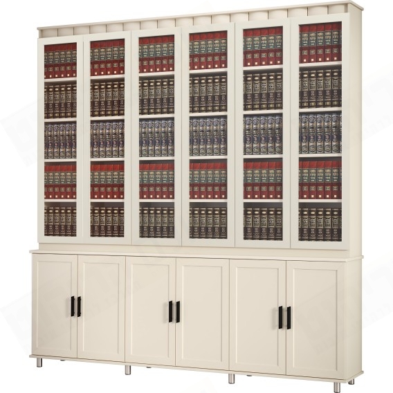 ספריית קודש סנדוויץ 6 דלתות עם קרניז דגם אמיתי