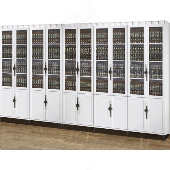 ספריית קודש 10 דלתות סנדוויץ דגם בארי דלתות זכוכית ארוכות