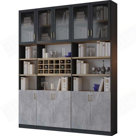 ספריית קודש מודרנית 5 דלתות דגם סקיצה 42