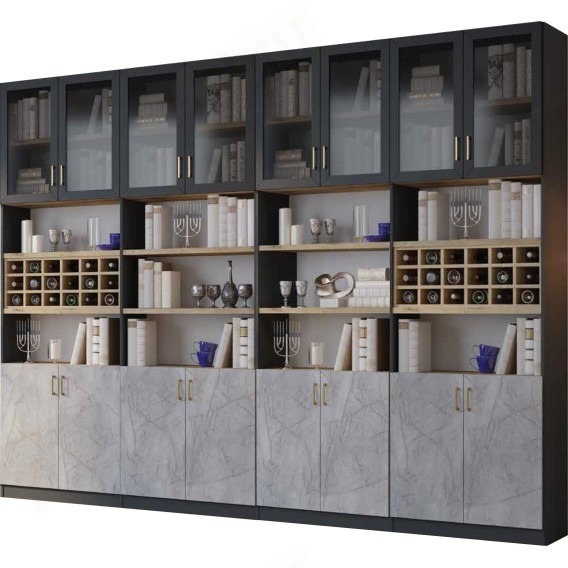 ספריית קודש מודרנית 8 דלתות דגם סקיצה 42