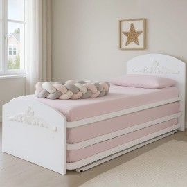 מיטת נוער הייריזר משולשת עשויה מתכת משולב עץ דגם יוניק אלזה