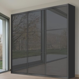 ארון הזזה 3 דלתות עם מראות אפורות