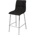 כסא בר רגל מתכת צבע ניקל מושב מרופד שחור