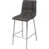 כסא בר רגל מתכת צבע ניקל מושב מרופד אפור
