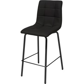 כסא בר מתכת רגל שחור מושב מרופד