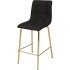 כסא בר מתכת רגל זהב מושב מרופד שחור