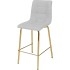 כסא בר מתכת רגל זהב מושב מרופד לבן