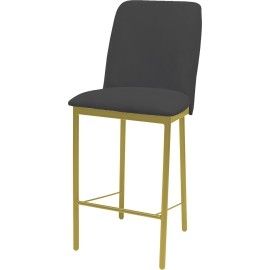 כסא בר מתכת בצבע זהב עם מושב מרופד דגם איתמר