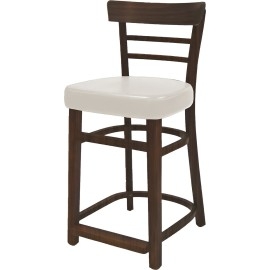 כסא בר מעץ עם מושב מרופד דגם סבתא