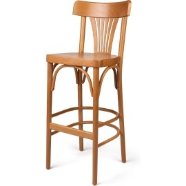 כסא בר מעץ בוק מלא דגם מניפה