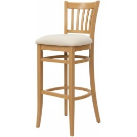 כסא בר מעץ עם מושב מרופד דגם ארז