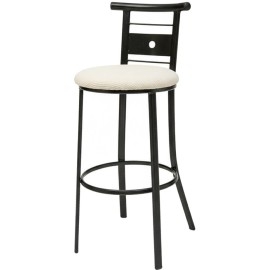 כסא בר ממתכת דגם סולם במראה קלאסי עם מושב מרופד