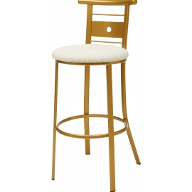 כסא בר ממתכת דגם סולם במראה קלאסי עם מושב מרופד