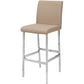 כסא בר מתכת עם משענת ומושב מרופדים