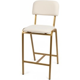 כסא בר בצבע זהב מושב מרופד