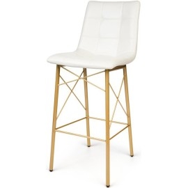 כסא בר ממתכת עם מושב מרופד דגם דניאל רגלי איקסים