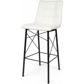 כסא בר ממתכת עם מושב מרופד דגם דניאל רגלי איקסים