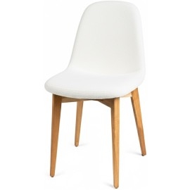 כסא ממתכת עם מושב מרופד דגם בייסבול רגל עץ