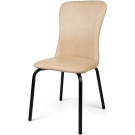 כסא מתכת שחור ריפווד שמנת