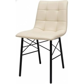 כסא ממתכת עם מושב מרופד דגם דניאל רגל איקסים