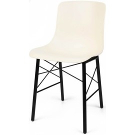 כסא ממתכת עם מושב מרופד דגם יונתן רגל איקסים