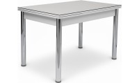 שולחן נפתח מתכת פלטה בשילוב זכוכית דגם אמה רגל ניקל