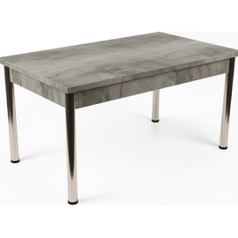 שולחן אוכל נפתח רגל ניקל בצבע בטון