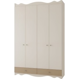 ארון לחדר ילדים 4 דלתות  עם קרניז מקומר