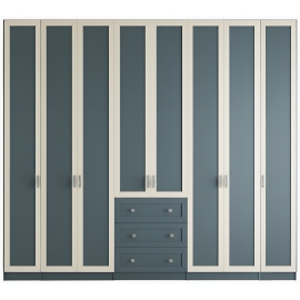 ארון בגדים 8 דלתות פרופיל ו 3 מגירות דגם אושרי